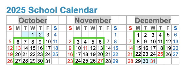 Blue House Okinawa School Calendar 2025