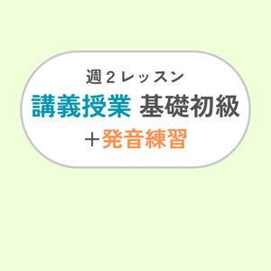 週2レッスン/講義・基礎初級+発音練習